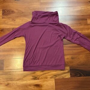 Long Sleeve Cowl Neck Maroon Shirt Size Medium